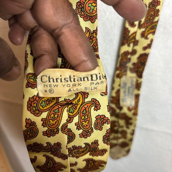Vintage Christian Dior Silk Paisley Tie - Picture 2 of 7